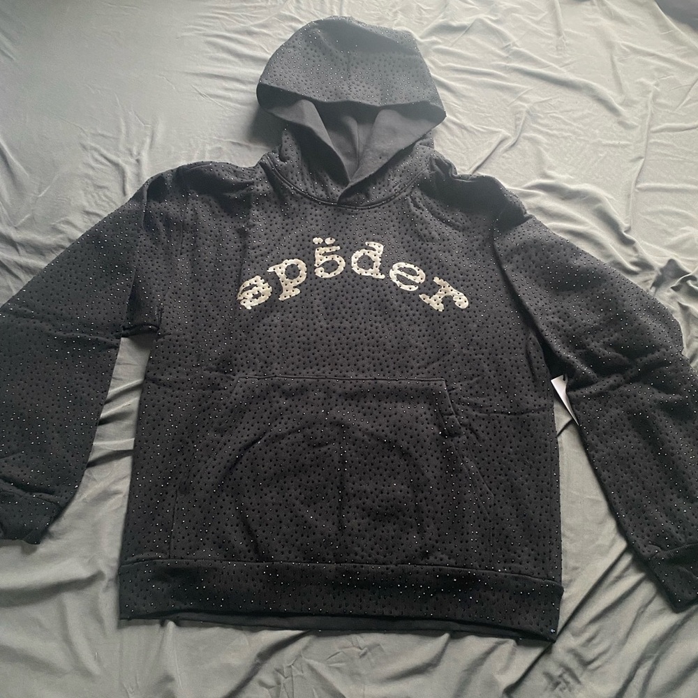 Rhinestone spider hoodie